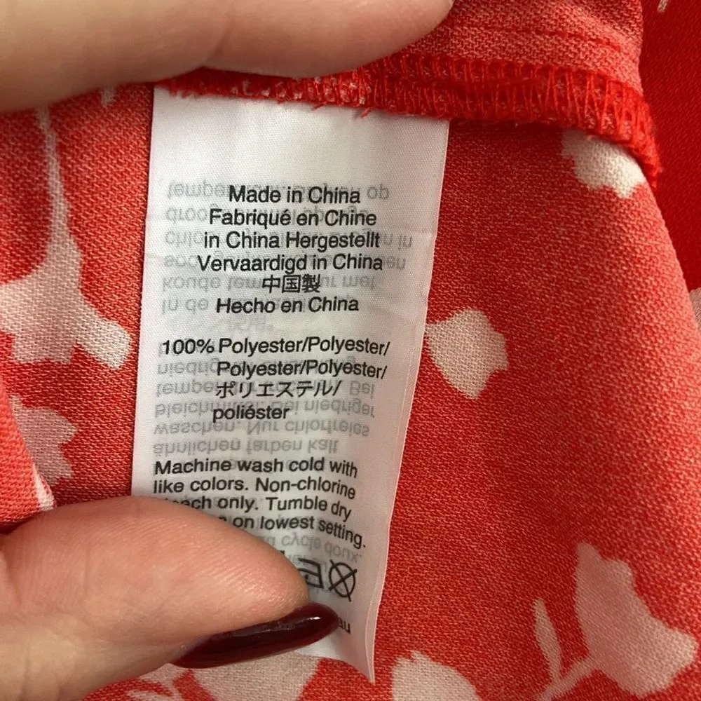 J.Crew Size 10 Orange White Floral A-line Wrap Dress New without tags